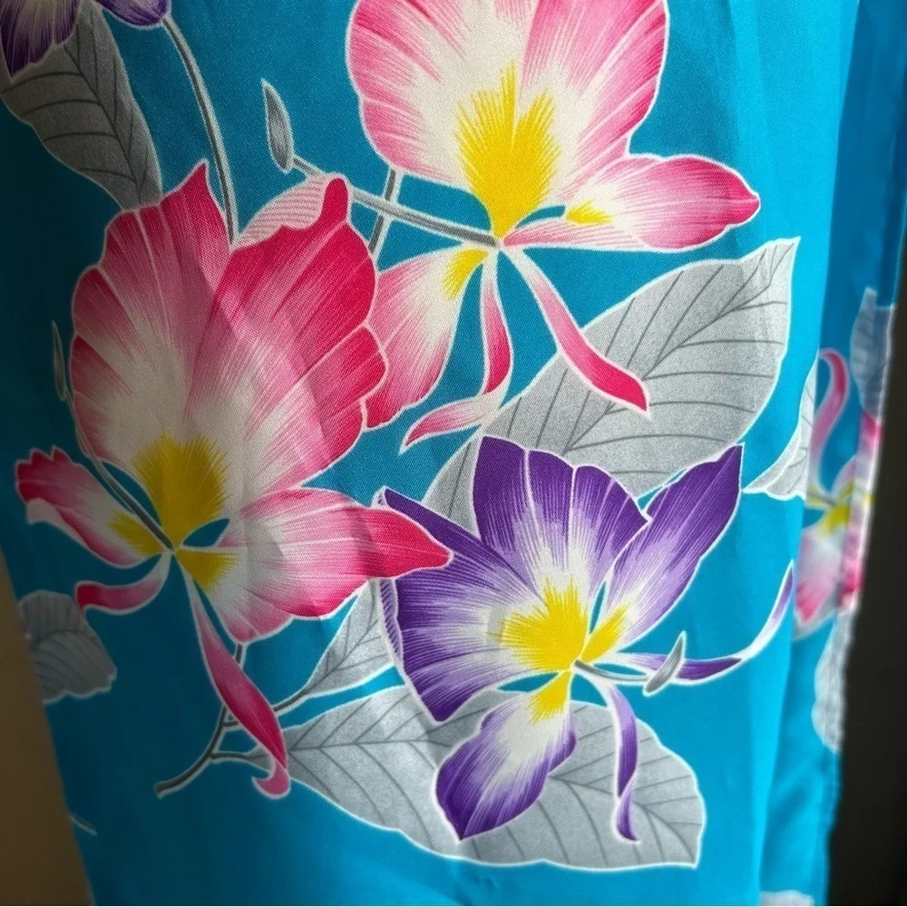 Vintage Andrade fine apparel Hawaiian print wrap coverup one size